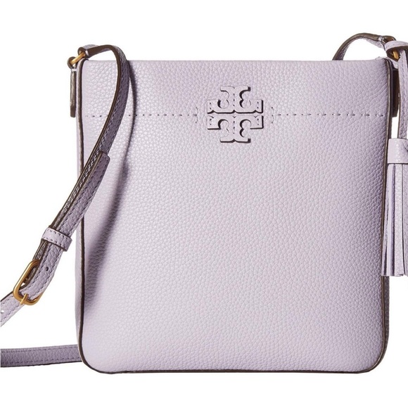 Tory Burch Handbags - Tory Burch Lavender Pebbled Leather Crossbody Bag